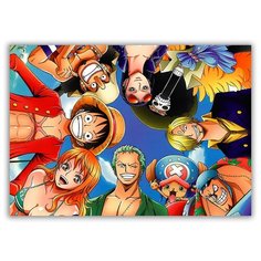 Магнит на холодильник малый - A5, onepiece, головы героев по кругу Drabs