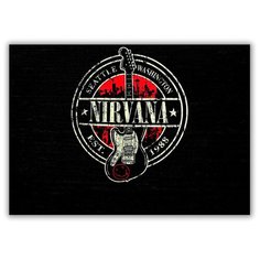 Магнит на холодильник большой - A4, Nirvana SEATTLE WASHINGTON Drabs