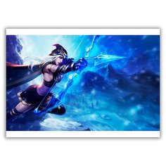 Магнит на холодильник большой - A4, League of Legends ASHE Drabs