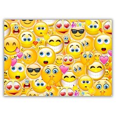 Магнит на холодильник большой - A4, Смайлы Drabs