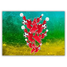 Магнит на холодильник малый - A5, Дракончики с мячами Drabs