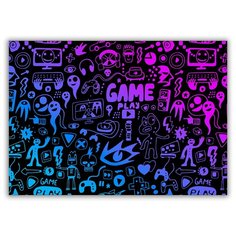 Магнит на холодильник большой - A4, Game play, для игромана, геймера Drabs