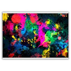 Магнит на холодильник большой - A4, Брызги красок Drabs