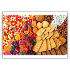 Магнит на холодильник малый - A5, Сладости. Печеньки, мармеладки Drabs