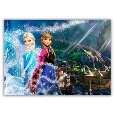 Магнит на холодильник малый - A5, холодное сердце, 2 девушки, корабль, замок Drabs