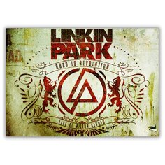 Магнит на холодильник малый - A5, linkin park ретро-эмблема Drabs