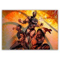 Магнит на холодильник малый - A5, Баскетболисты Drabs