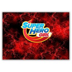 Магнит на холодильник большой - A4, Супер герой девочка Drabs