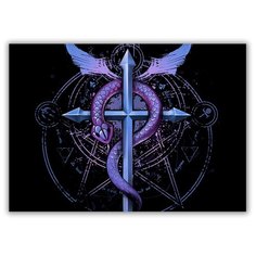 Магнит на холодильник большой - A4, Стальной алхимик Drabs