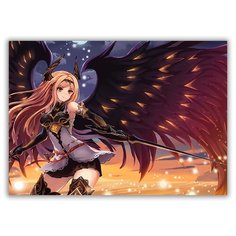 Магнит на холодильник малый - A5, аниме демоны, девушка с крыльями и мечом Drabs