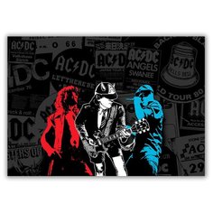 Магнит на холодильник малый - A5, AC/DC с гитарой Drabs