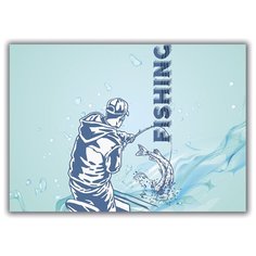Магнит на холодильник большой - A4, Fishing (рыбалка) Drabs