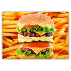 Магнит на холодильник большой - A4, Гамбургер Drabs
