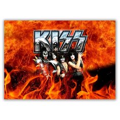 Магнит на холодильник большой - A4, KIZZ Пламя Drabs