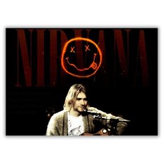 Магнит на холодильник большой - A4, NIRVANA Гитарист Drabs