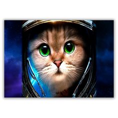 Магнит на холодильник малый - A5, Кот-космонавт Drabs