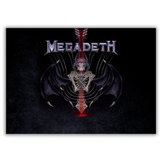 Магнит на холодильник большой - A4, Megadeth скелет летучей мыши Drabs