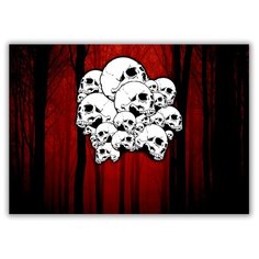 Магнит на холодильник большой - A4, Skulls and forest Drabs