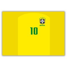 Магнит на холодильник большой - A4, ЧМ по футболу 2018, форма - Неймар, Бразилия (Neyamar, Brasilia) Drabs