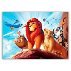 Магнит на холодильник малый - A5, король лев, герои на скале, птица в воздухе Drabs