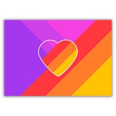 Магнит на холодильник большой - A4, Likee, сердечко в центре Drabs