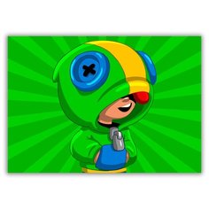 Магнит на холодильник большой - A4, Leon bs, Brawl Stars, Браво старс Drabs