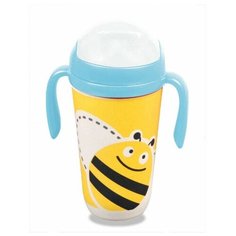 Поильник Eco-baby с крышкой, ручкам и трубочкой Пчелка 350 мл