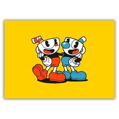 Магнит на холодильник большой - A4, Cuphead Drabs