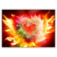 Магнит на холодильник малый - A5, Сердце из пера Drabs