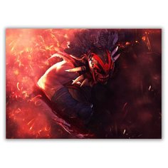 Магнит на холодильник большой - A4, Dota в маске с перьями Drabs