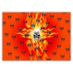 Магнит на холодильник большой - A4, Череп Drabs