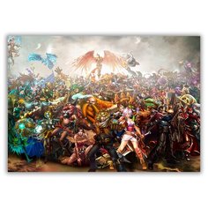 Магнит на холодильник большой - A4, League of legends, Лига легенд много персонажей Drabs
