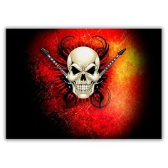 Магнит на холодильник малый - A5, Rock skull Drabs