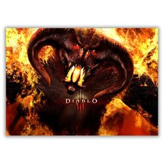 Магнит на холодильник большой - A4, DIABLO с рогами Drabs