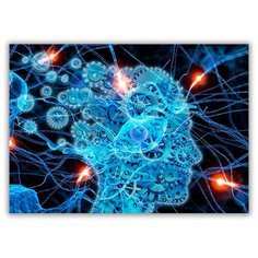 Магнит на холодильник большой - A4, Нейроны Drabs