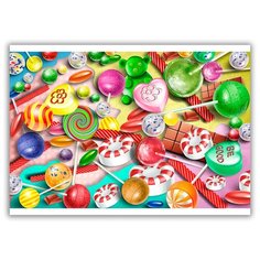 Магнит на холодильник большой - A4, Сладости. Шоколад, зеленый ушастик Drabs