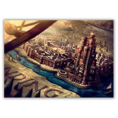 Магнит на холодильник большой - A4, Карта из заставки от фильма Игра Престолов Drabs