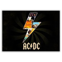 Магнит на холодильник большой - A4, AC/DC молния Drabs