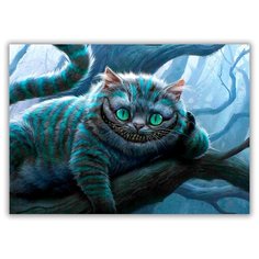 Магнит на холодильник большой - A4, Чеширский кот Drabs