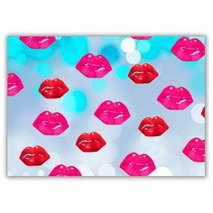 Магнит на холодильник большой - A4, Алые губки Drabs