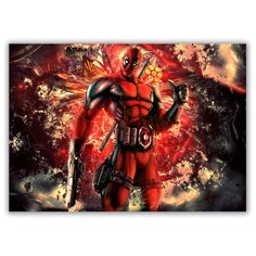 Магнит на холодильник большой - A4, Дедпул Взрыв Drabs