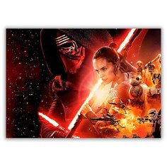 Магнит на холодильник большой - A4, Звездные войны Drabs