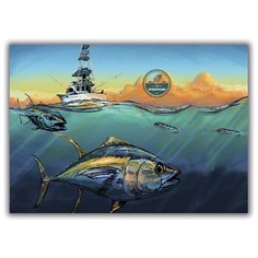 Магнит на холодильник большой - A4, рыбаку Drabs