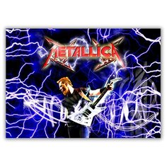Магнит на холодильник большой - A4, METALLICA С гитарой Drabs