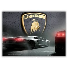Магнит на холодильник большой - A4, Машина Lamborghini Drabs