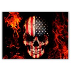 Магнит на холодильник малый - A5, Fireburn американский флаг Drabs