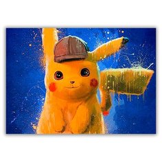 Магнит на холодильник большой - A4, Pikachu Pika Pika, Покемон Пикачу Drabs