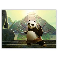 Магнит на холодильник большой - A4, Кунг фу панда Drabs