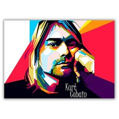 Магнит на холодильник большой - A4, Pop art Cobain Drabs