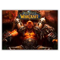 Магнит на холодильник большой - A4, WORLD WARCRAFT с драконом Drabs